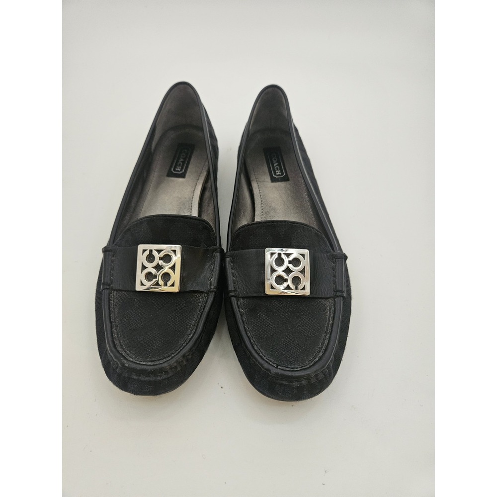 Coach Black Signature Jacquard Flats Accented "C" Monogram.  Size 9.5 B